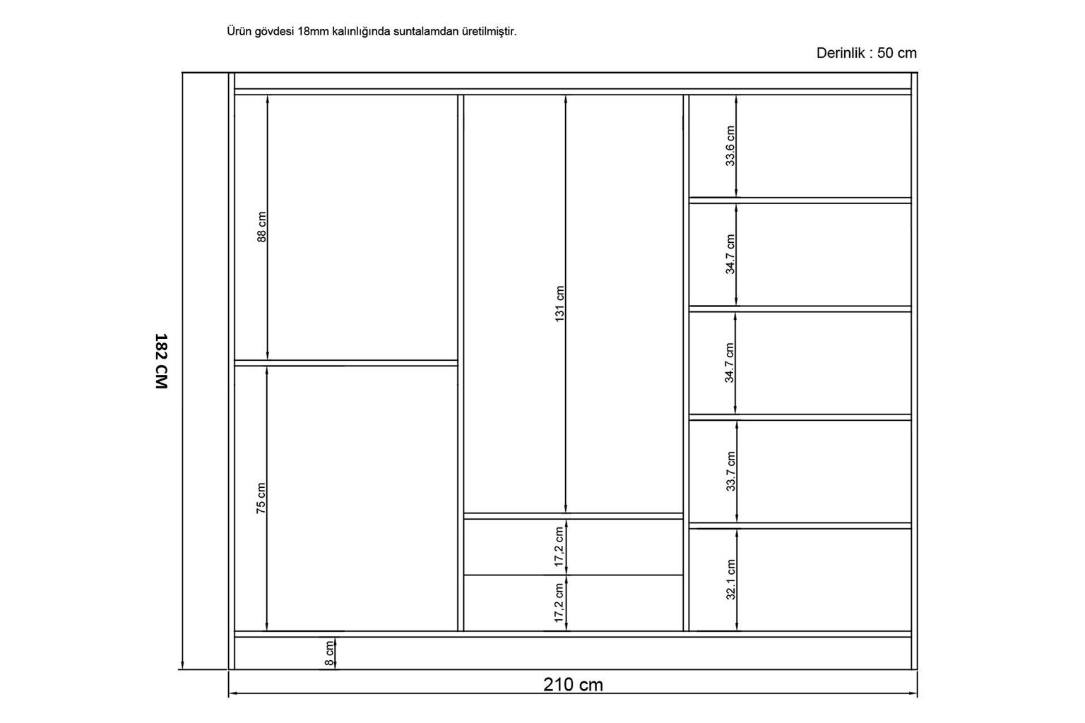 Vaatekaappi Asir Bahar 606, valkoinen hinta ja tiedot | Kaapit | hobbyhall.fi