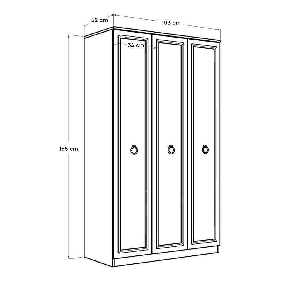 Kaappi Asir Grd-1330-Bb-2, valkoinen hinta ja tiedot | Kaapit | hobbyhall.fi