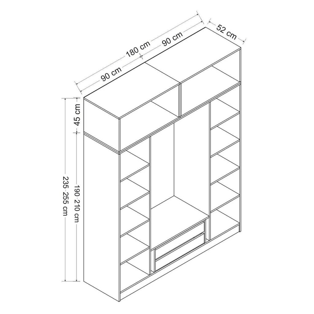 Vaatekaappi Asir Kale 3095, valkoinen hinta ja tiedot | Kaapit | hobbyhall.fi