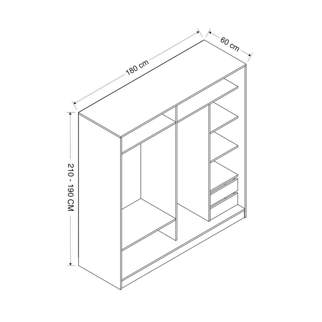 Vaatekaappi Asir Kale 3156, valkoinen hinta ja tiedot | Kaapit | hobbyhall.fi