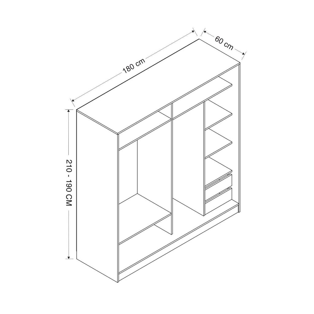 Vaatekaappi Asir Kale 3162, ruskea hinta ja tiedot | Kaapit | hobbyhall.fi