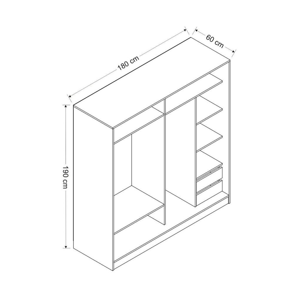 Vaatekaappi Asir Kale 3967, harmaa hinta ja tiedot | Kaapit | hobbyhall.fi