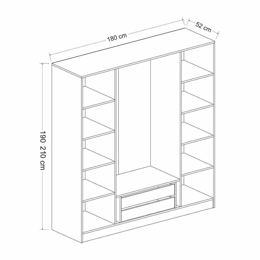 Vaatekaappi Asir Kale 4017, valkoinen hinta ja tiedot | Kaapit | hobbyhall.fi