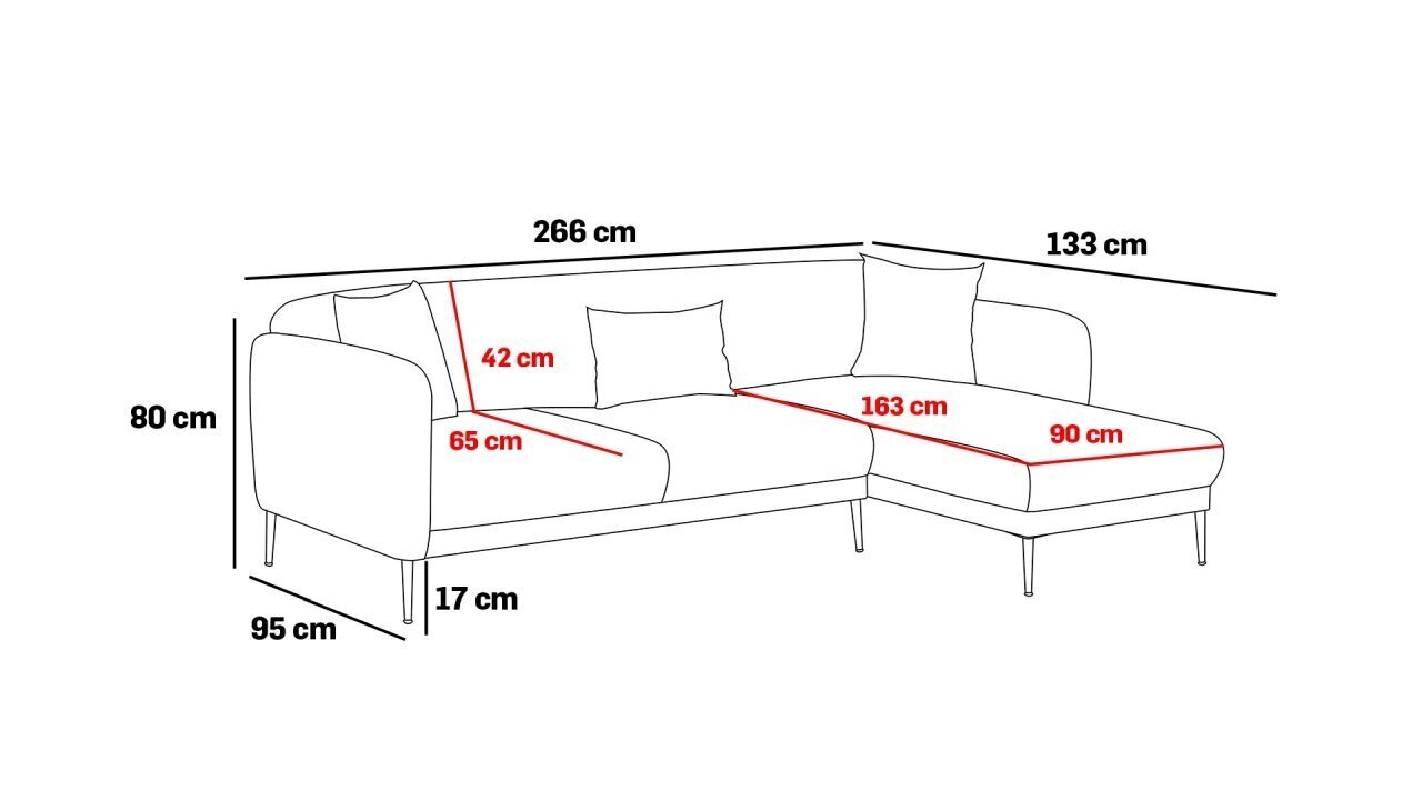 Kulmasohva Asir Simena, oikea, beige hinta ja tiedot | Kulmasohvat ja divaanisohvat | hobbyhall.fi