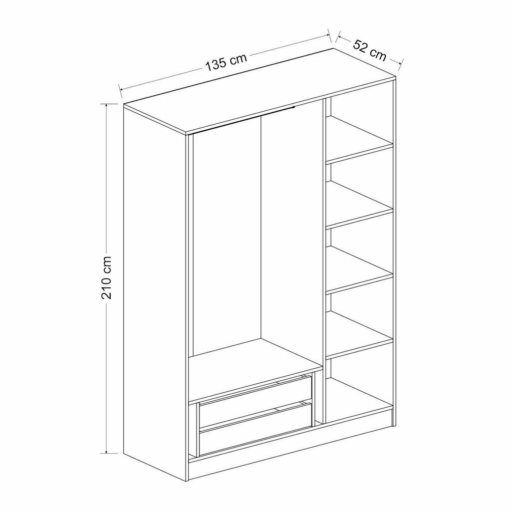 Vaatekaappi Asir Kale 2288, valkoinen hinta ja tiedot | Kaapit | hobbyhall.fi