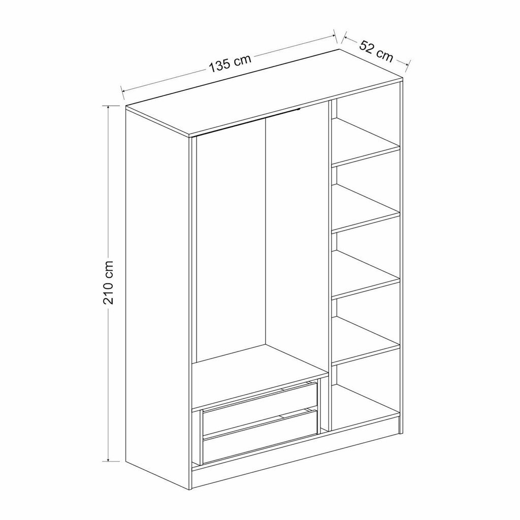 Vaatekaappi Asir Kale 2289, ruskea hinta ja tiedot | Kaapit | hobbyhall.fi