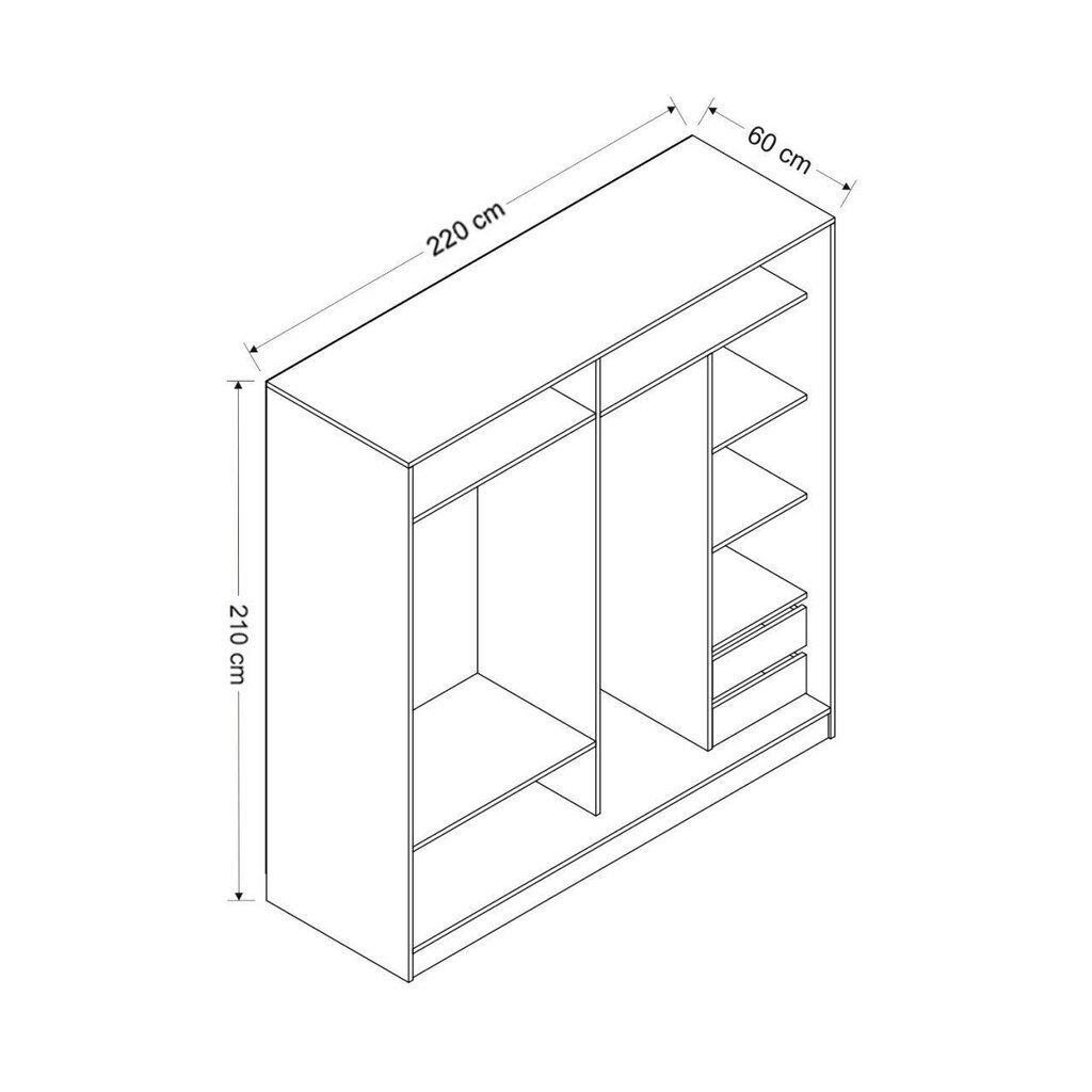 Vaatekaappi Asir Kale 7150, ruskea/valkoinen hinta ja tiedot | Kaapit | hobbyhall.fi