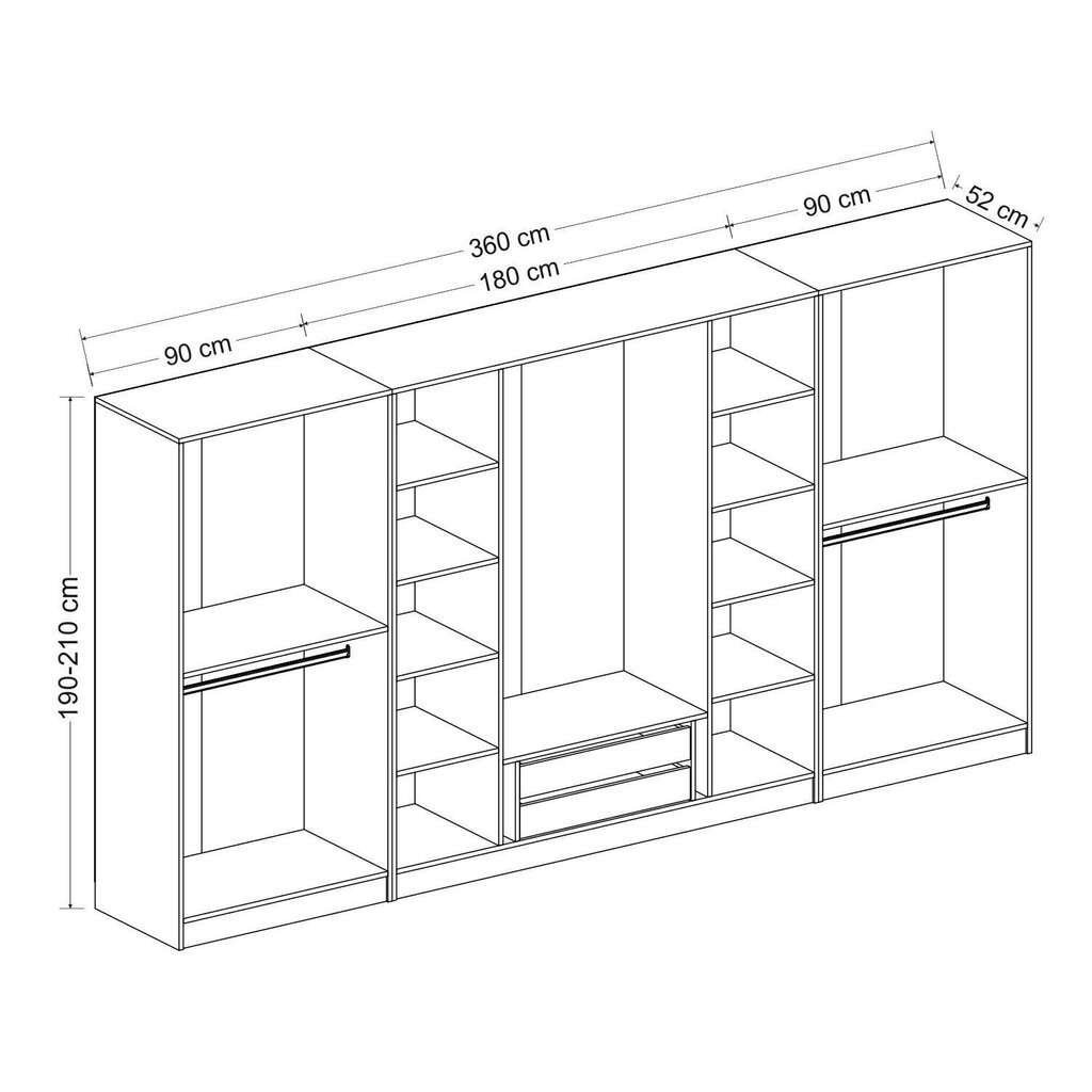 Vaatekaappi Asir Kale 7544, ruskea hinta ja tiedot | Kaapit | hobbyhall.fi