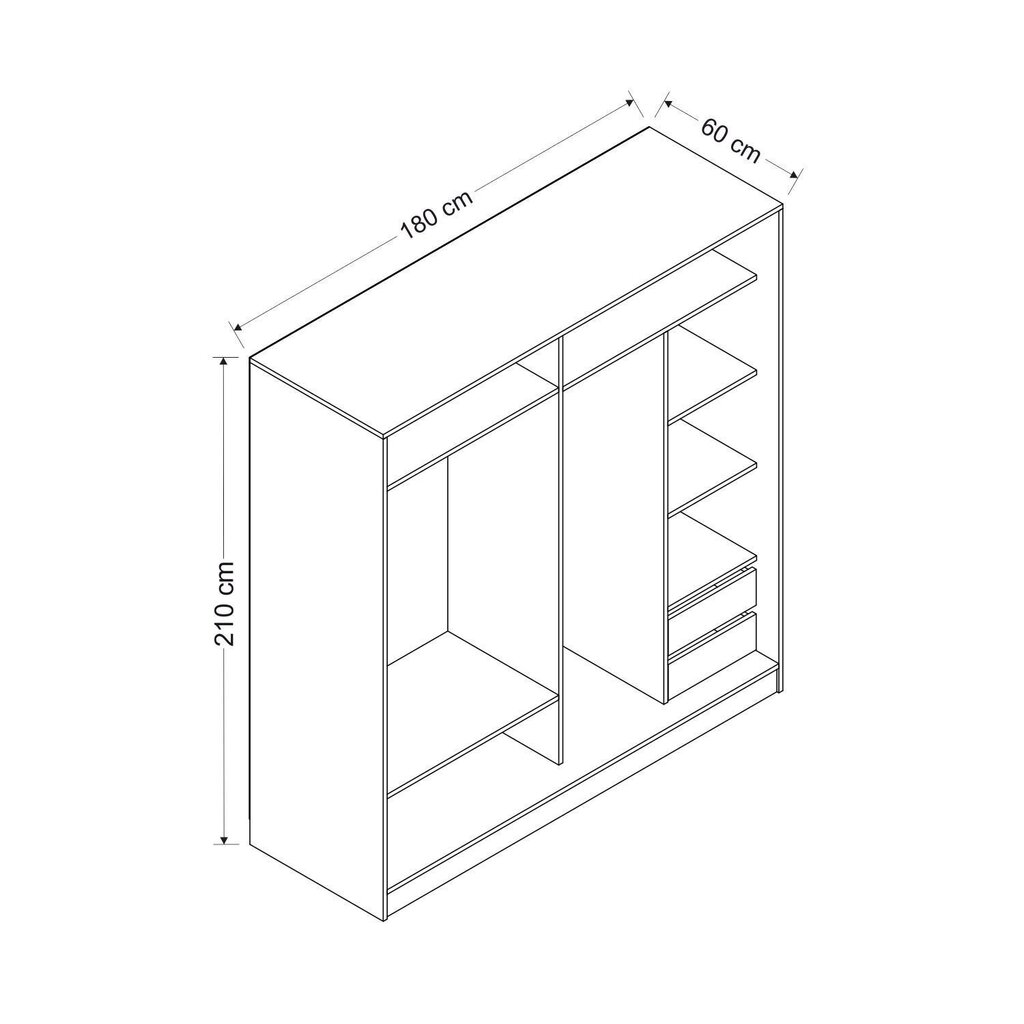 Vaatekaappi Asir Kale 8355, musta hinta ja tiedot | Kaapit | hobbyhall.fi