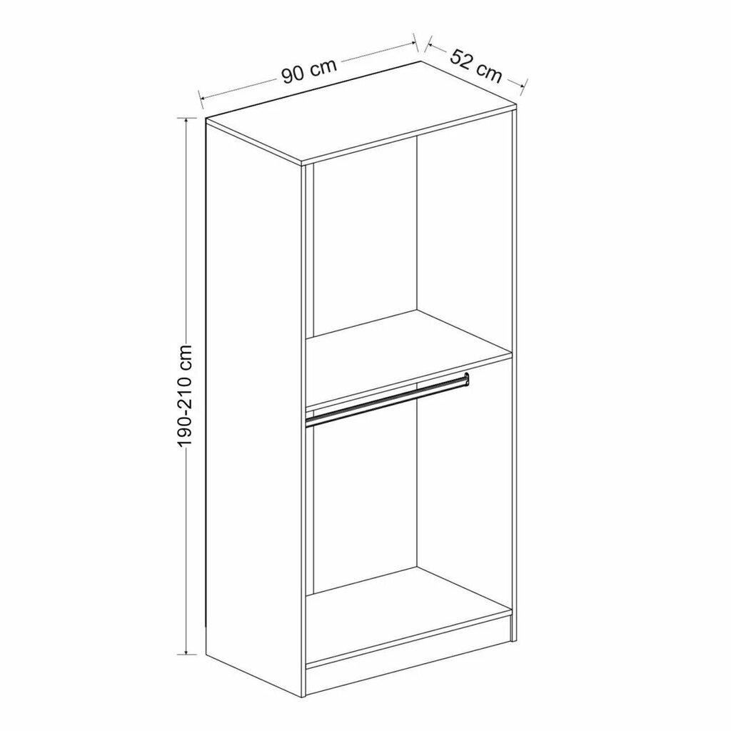 Vaatekaappi Asir Kale Chain 190, valkoinen hinta ja tiedot | Kaapit | hobbyhall.fi