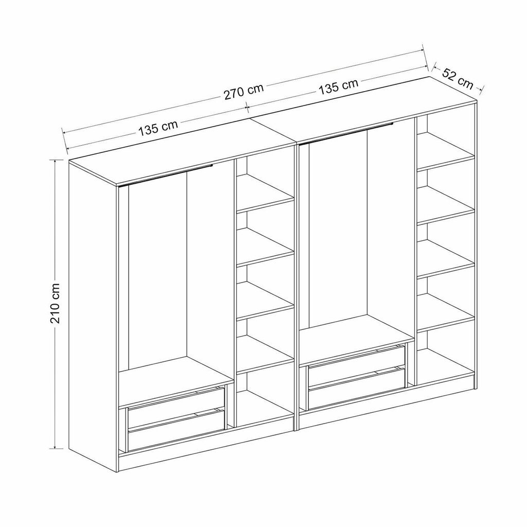 Vaatekaappi Asir Kale Plus 7797, ruskea hinta ja tiedot | Kaapit | hobbyhall.fi