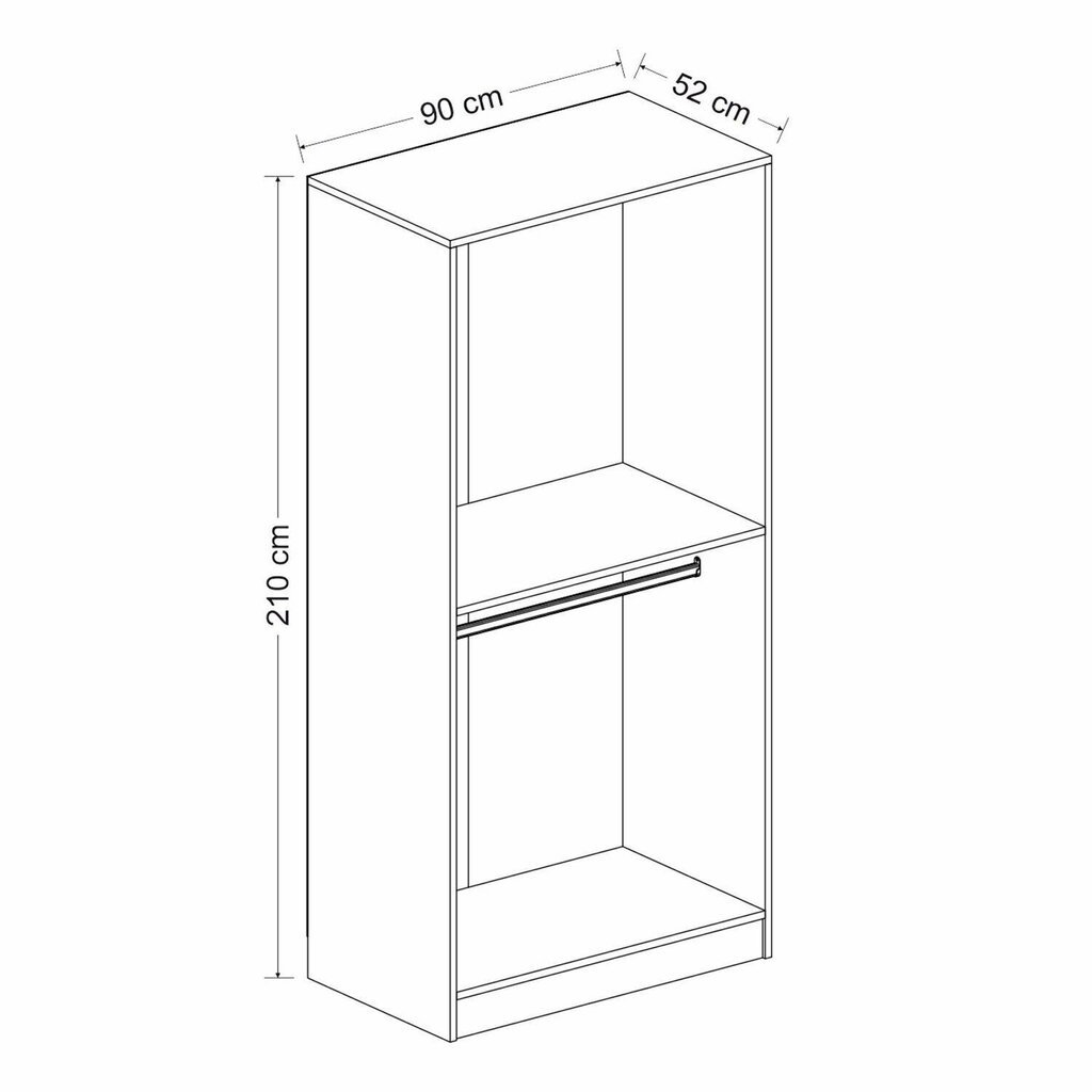 Vaatekaappi Asir Kale Plus Membrane 210, valkoinen hinta ja tiedot | Kaapit | hobbyhall.fi