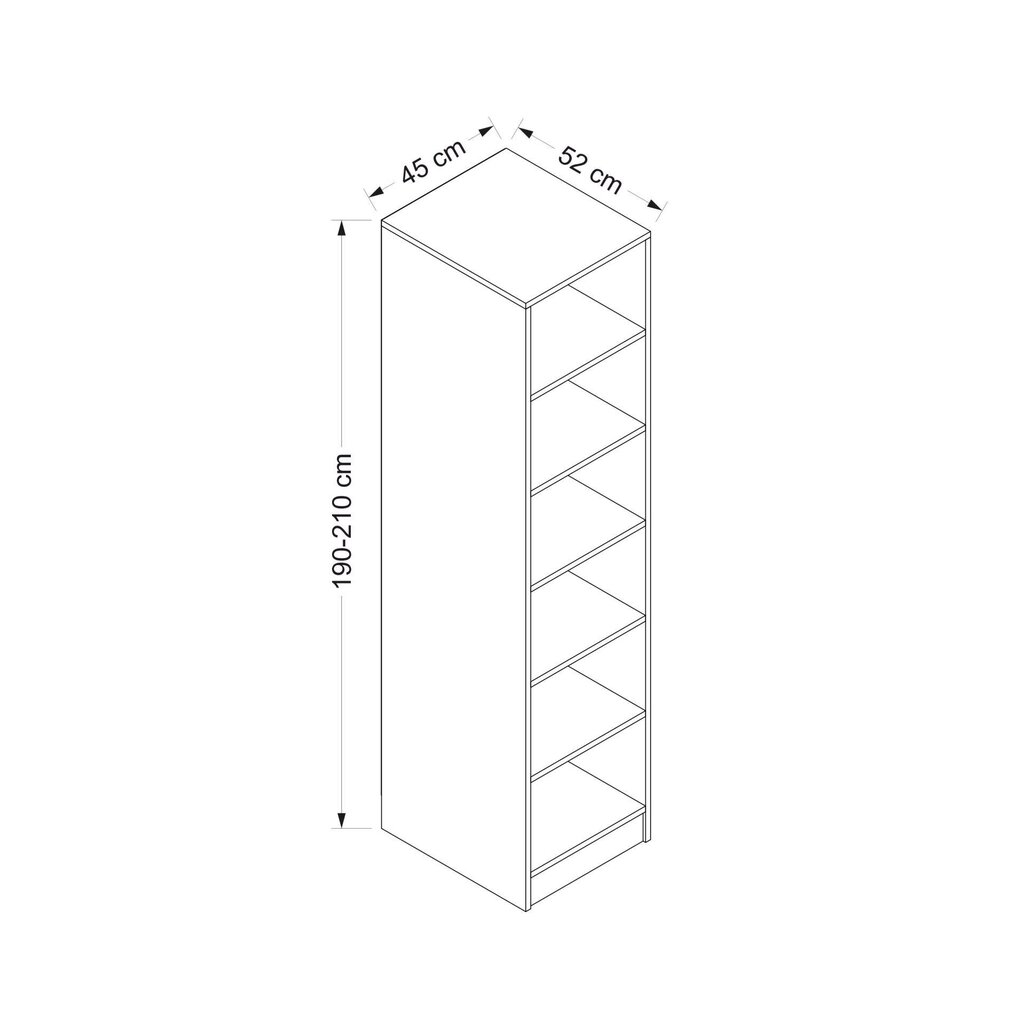 Vaatekaappi Asir Kale Raflı 210, ruskea hinta ja tiedot | Kaapit | hobbyhall.fi