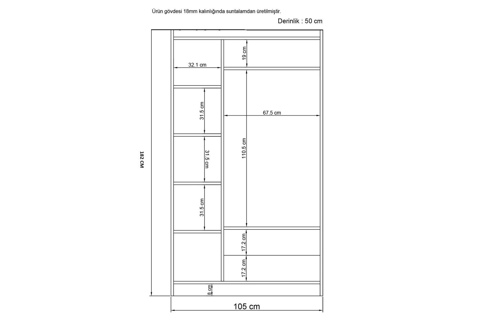 Vaatekaappi Asir Lavinia 003, valkoinen hinta ja tiedot | Kaapit | hobbyhall.fi