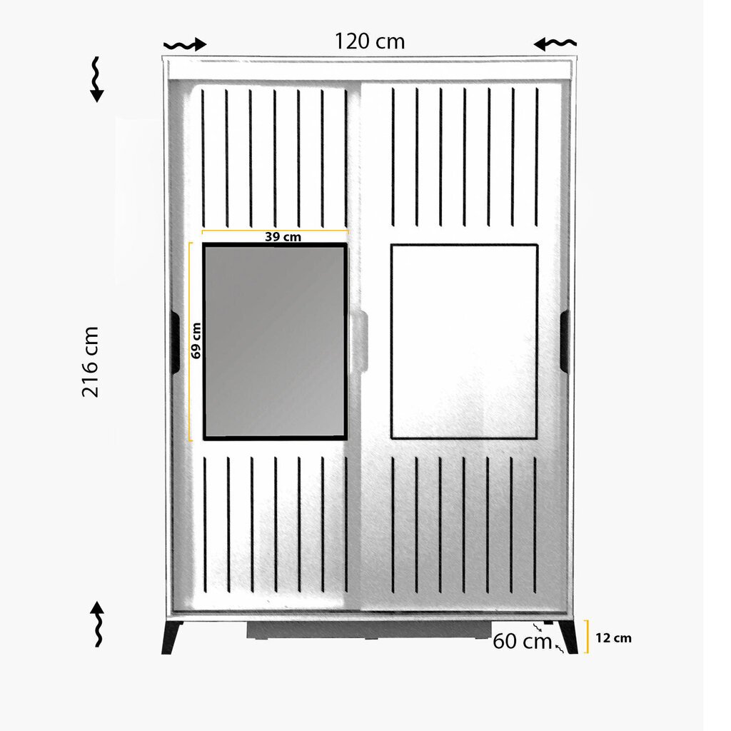 Vaatekaappi Asir Pasific Home Fuga 120, valkoinen hinta ja tiedot | Kaapit | hobbyhall.fi