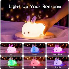 Lasten yövalo, ladattava, touch kanin LED Baby Night Light, kannettava silikoni, USB hinta ja tiedot | Projektorit | hobbyhall.fi