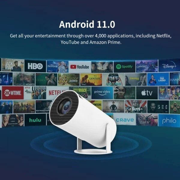 Projektori 4k Android 11 Dual Wifi6 200 Bt5.0 1080p 1280*720p hinta ja tiedot | Projektorit | hobbyhall.fi