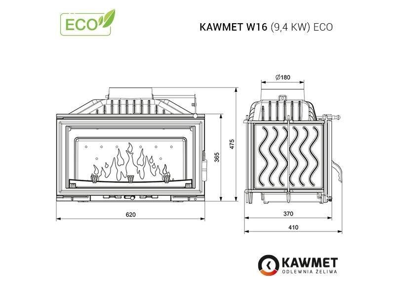 W16 9,4 kW valurauta musta sisältö hinta ja tiedot | Takat | hobbyhall.fi