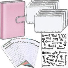 A6 Binder Budt Plr Kannet F Koko 6 Reikää Taskut Vetoketju My Saving Envelope_pink hinta ja tiedot | Treenivälineet | hobbyhall.fi