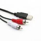 Usb A uros 2x Rca Phono uros Av kaapeli Led PC Tv Aux Audio Video Adapteri hinta ja tiedot | Kaapelit ja adapterit | hobbyhall.fi