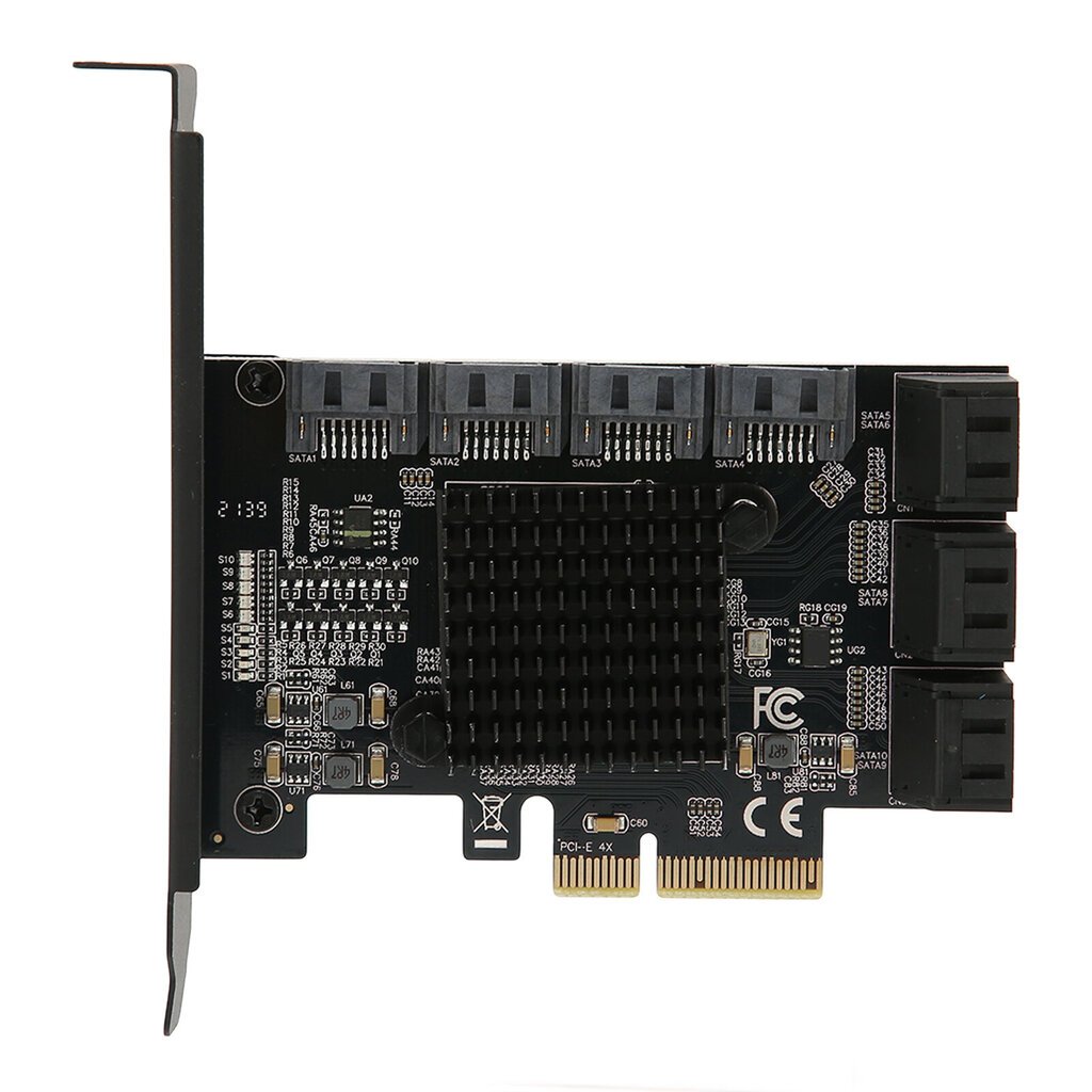 Sovitinkortti 6 Gbps PCIE 4X - 10 porttia SATA3.0 moniporttinen kiintolevysovitinkortti Windowsille Linuxille OS X:lle hinta ja tiedot | Ulkoiset kovalevyt | hobbyhall.fi