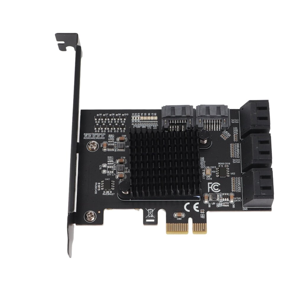 SATA PCIE -kortti sisäänrakennettu PCI-E 1X -liitäntä 8xSATA3.0 -lähtöliitäntöjen laajennuskortit Win 10:lle hinta ja tiedot | Ulkoiset kovalevyt | hobbyhall.fi