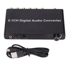 AY77 5.1CH DAC Converter Audio Dekooderi Digitaalinen optinen koaksiaali Toslinkille RCA:lle 3.5mm Jack Xbox PS4:lle televisiolle hinta ja tiedot | Blu-ray- ja DVD-soittimet | hobbyhall.fi