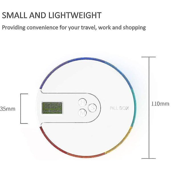 Viikoittainen annostelulaatikko hälytyksellä 7 päivän lääkepillereiden järjestäjä hälytyksellä päivässä kannettava älykäs pillerirasia hinta ja tiedot | Kelloradiot ja herätyskellot | hobbyhall.fi