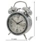 Retro Twin Bell Alarm Hiljainen herätyskello Hopea hinta ja tiedot | Kelloradiot ja herätyskellot | hobbyhall.fi