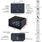 Kaksoisherätyskelloradio, digitaalinen herätyskello 2 USB-latausportilla, 0-100 % himmennettävissä, säädettävä äänenvoimakkuus, sisälämpömittari (musta) hinta ja tiedot | Kelloradiot ja herätyskellot | hobbyhall.fi