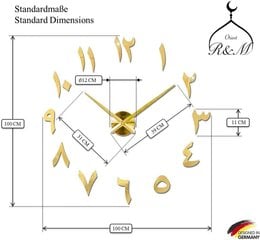 3D Arabia DIY Mute Seinäkello Kodin sisustus Lahja Olohuone Kotitoimisto 2 vuoden takuu (kulta) hinta ja tiedot | Kelloradiot ja herätyskellot | hobbyhall.fi