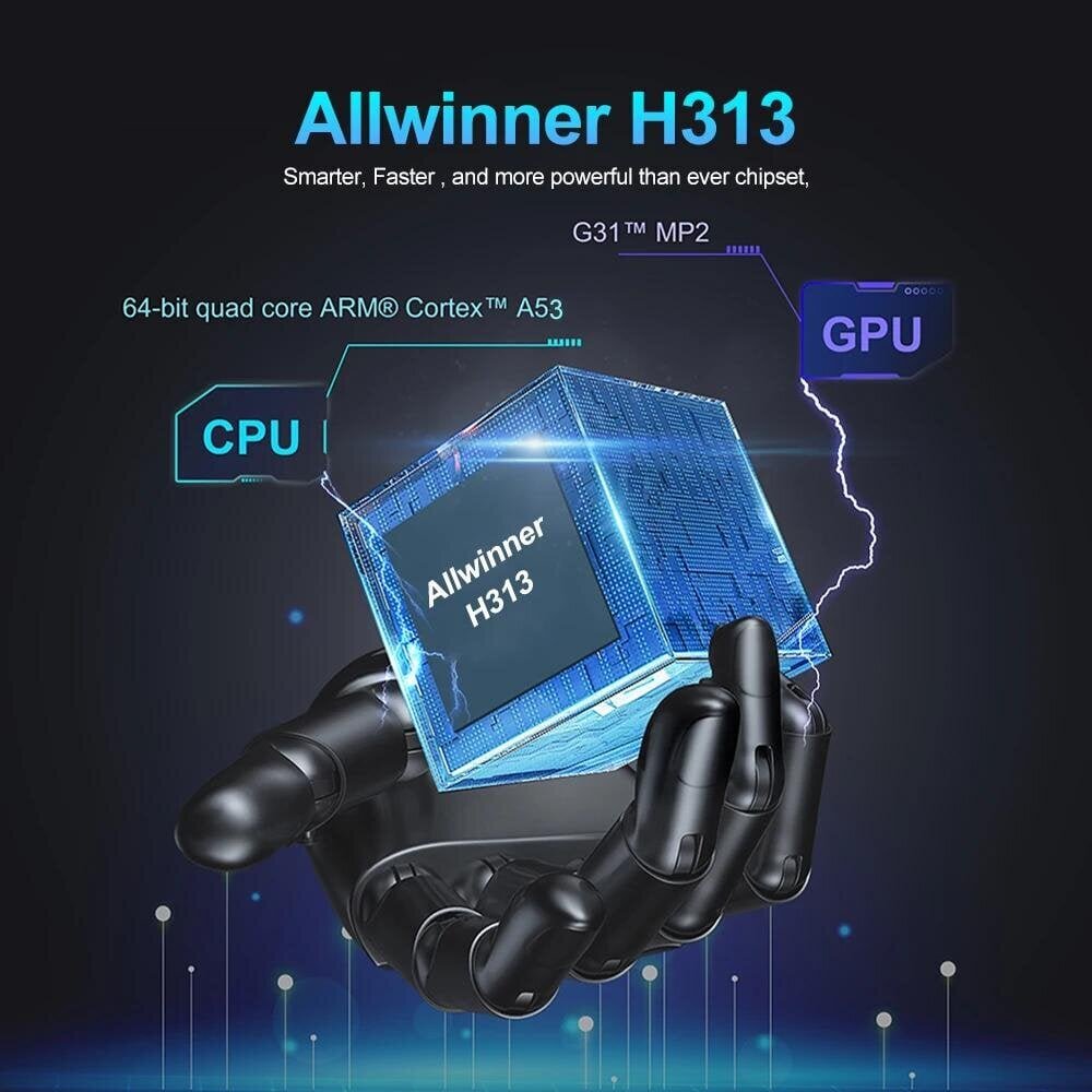 TV Box Android 10 Allwinner H313 Dual Wifi 2.4G+5G Quad Core Cortex A53 Tuki 4K BT Voice Media Player digiboksi hinta ja tiedot | Digiboksit | hobbyhall.fi