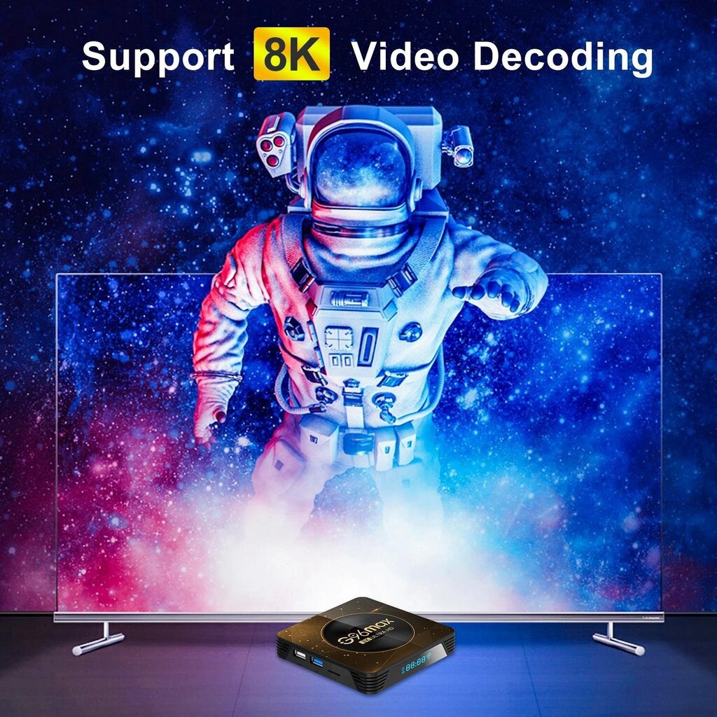 Android13 4K Smart TV Box Amlogic RK3528 Wifi6 4GB64GB Bluetooth Chromecast Wifi6 AV1 Videomediasoitin digiboksi Max A13 hinta ja tiedot | Digiboksit | hobbyhall.fi