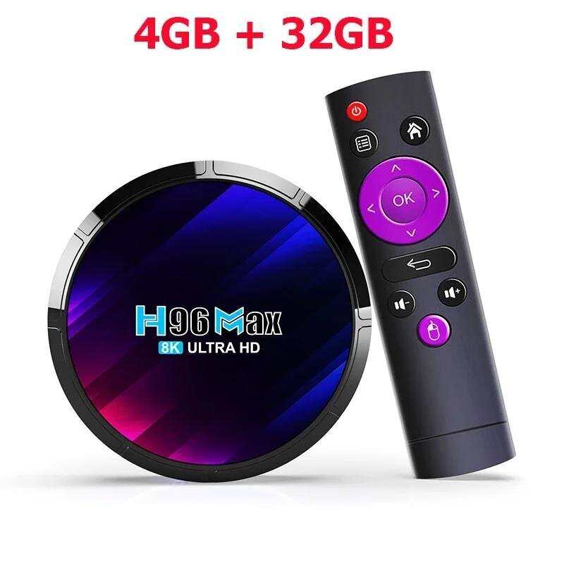 Android TV Box H96MAX RK3528 Android Box -tuki 2,4G/5,8G WiFi6 BT5.0 4K-videodigisovittimen TV Box Dekoodaa ja toista 8K 24Fps hinta ja tiedot | Digiboksit | hobbyhall.fi