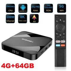 Android 14.0 Smart TV Box 8K HD Smart TV digisovitin AV1 Dual-WIFI BT Voice kaukosäädin 3D Video Media Player Kotiteatteri TV Box hinta ja tiedot | Digiboksit | hobbyhall.fi