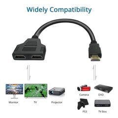 HDMI-jakajan sovitinkaapeli HDMI 1 in 2 -lähtö hinta ja tiedot | TV-antennit | hobbyhall.fi