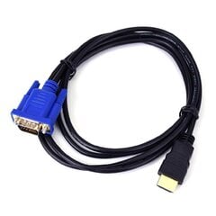 HDMI Hane - VGA Hane Video Converter Adapterkabel PC DVD Musta yksi koko hinta ja tiedot | TV-antennit | hobbyhall.fi