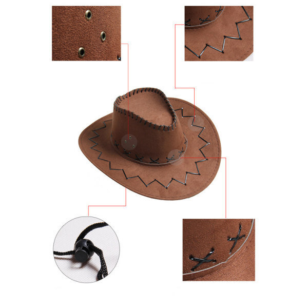 Länsi-cowboy-hattu taivutettu ulkona taaperon aurinkohattu lukukausi Ruskea 56-58cm hinta ja tiedot | TV-antennit | hobbyhall.fi