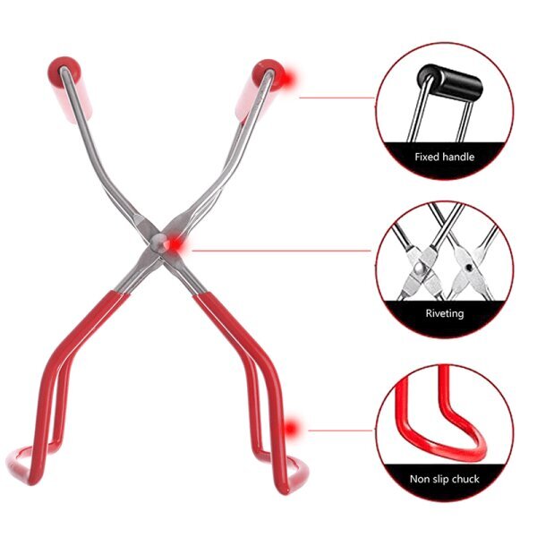 1X Purkinnostin Tong Jar Lifter med grepphandtag Anti-sl Red one size hinta ja tiedot | TV-antennit | hobbyhall.fi