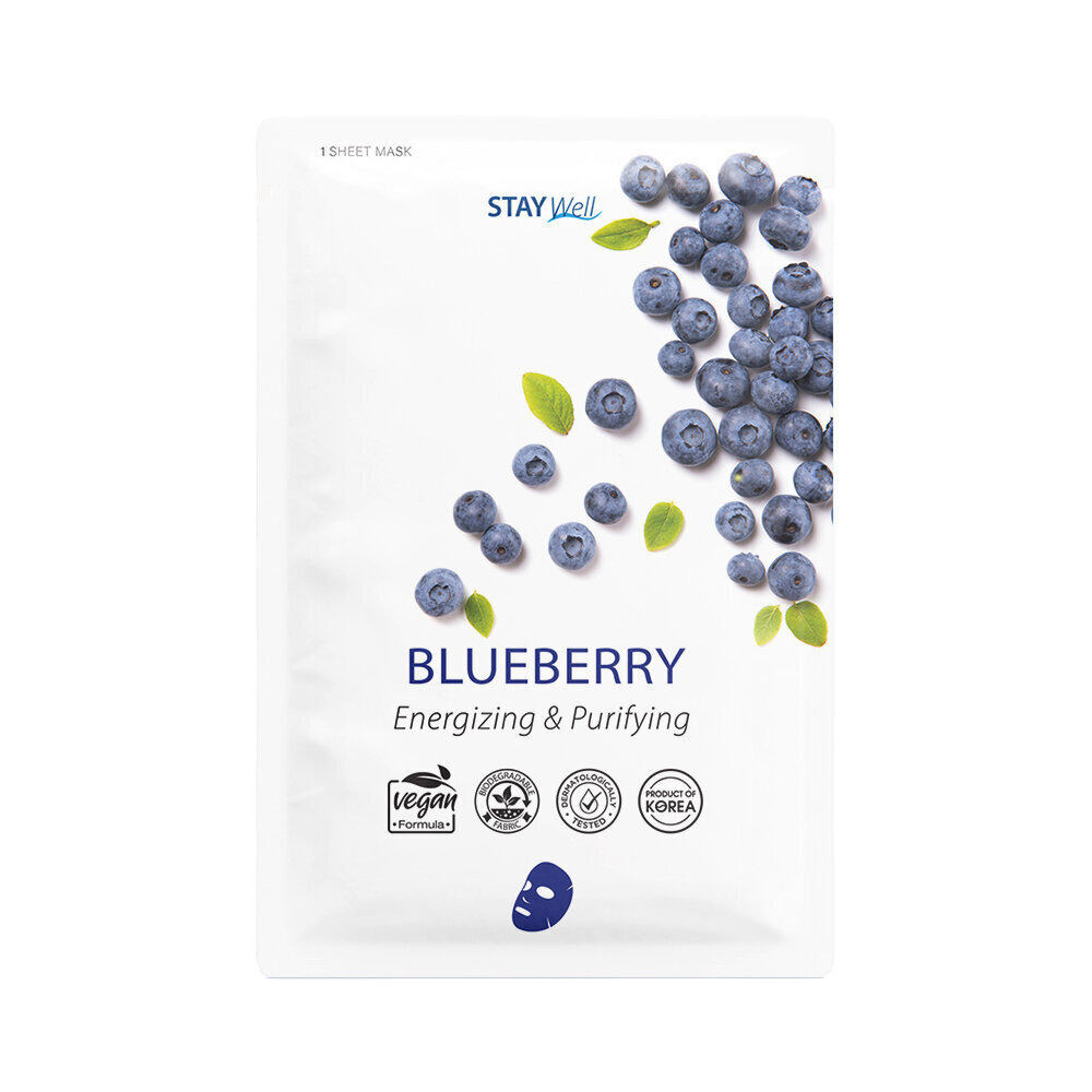 STAY WELL Blueberry kangasnaami 20 g hinta ja tiedot | Kasvonaamiot ja silmänalusaamiot | hobbyhall.fi