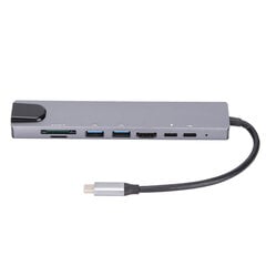 Moniporttinen USB-keskitin 8 in 1 Type C - HD Multimedialiitäntä USB3.0 USB C RJ45 Muistikortti USB C -keskitin hinta ja tiedot | Muistitikut | hobbyhall.fi