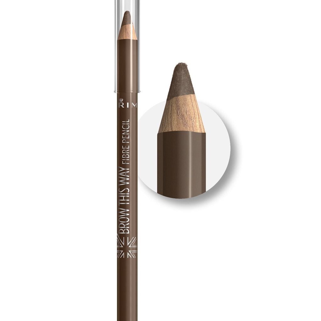 Rimmel London Brow This Way Fibre Pencil kulmakynä 1,08 g, 002 Medium hinta ja tiedot | Kulmavärit ja kulmakynät | hobbyhall.fi