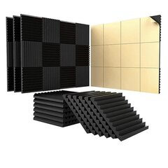 24 pakkauksen itseliimautuvat äänenvaimennuspaneelit, 1x12x12 tuumaa, musta hinta ja tiedot | Kaiuttimet | hobbyhall.fi