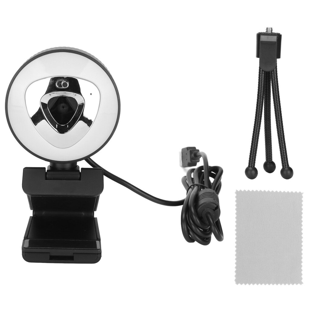 Webcam HD 1080P 30FPS sisäänrakennettu mikrofonin täyttövalo 3 tason kirkkauden Plug and Play laaja yhteensopivuus tietokonekamera hinta ja tiedot | Web-kamerat | hobbyhall.fi