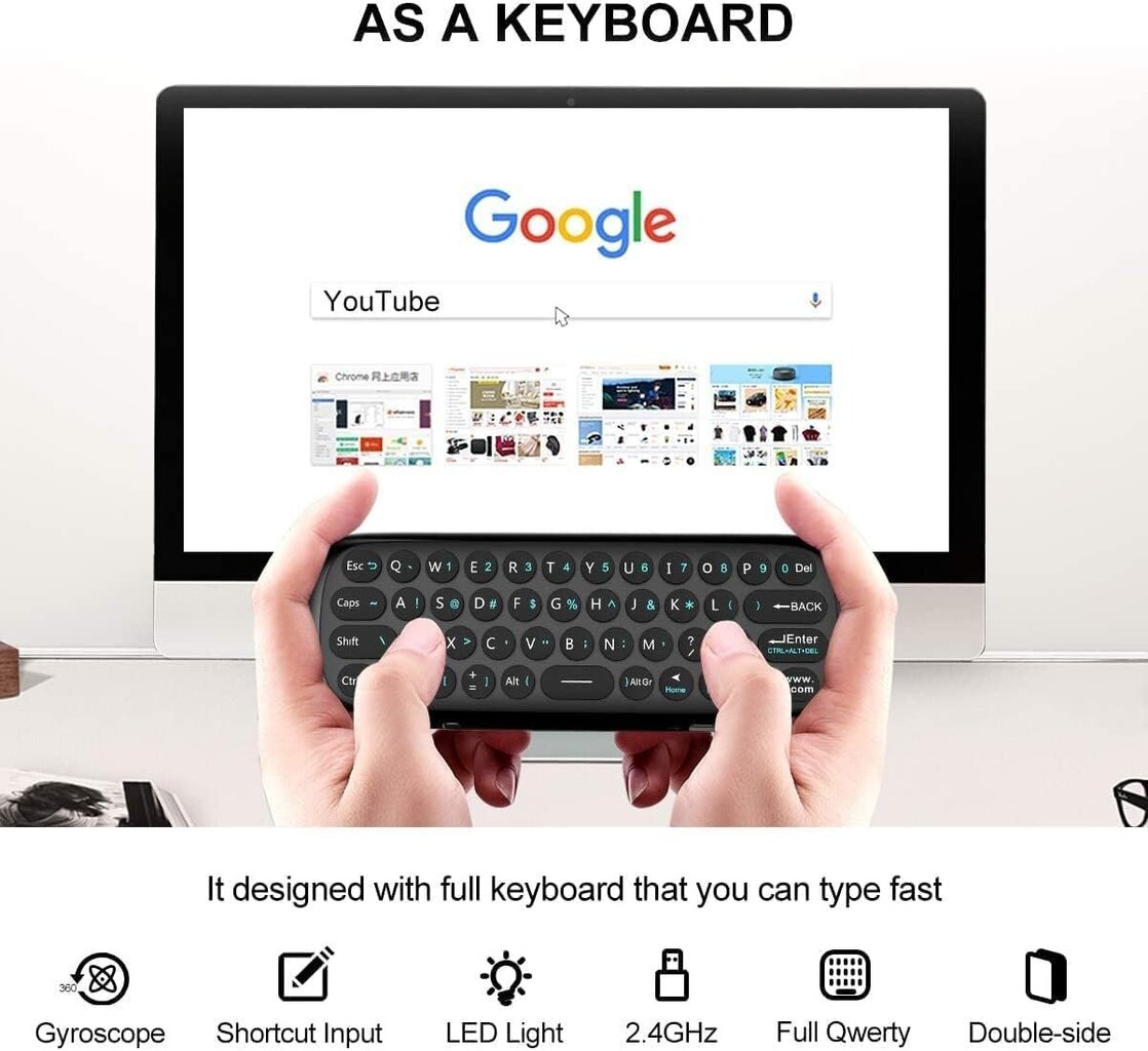 [4-in-1] Universaali TV-kaukosäädin 2.4G Motion Sensing Controller Keyboard Air Mouse -kaukosäätimellä Android TV Boxeille hinta ja tiedot | Kannettavien tietokoneiden lisätarvikkeet | hobbyhall.fi