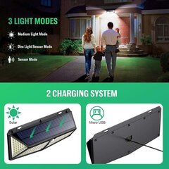 Solar Light Outdoor 430 LED【Tehokas valaistus 4400mah - 3500LM - 270° Kulma】Liiketunnistin Aurinkovalo ulkona kohdevalo Langaton vedenpitävä turva aurinkovalo puutarhaan hinta ja tiedot | Seinävalaisimet | hobbyhall.fi