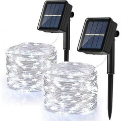 [2 pakkaus] Solar String Lights Outdoor, 120 LED Solar Fairy Lights Vedenpitävä 12M 8 Mode kuparilankavalot puutarhapatiolle hääjuhliin, kylmä valkoinen hinta ja tiedot | Seinävalaisimet | hobbyhall.fi