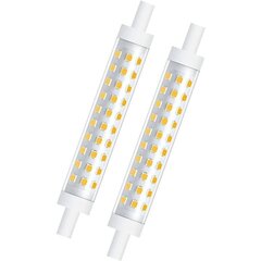 2 kpl 10W R7s 118mm himmennettävät LED-polttimot Lämmin valkoinen 3000K 100W Halogeenivastaava lineaarinen kaksipäinen heijastin puutarhan julkisiin käytäviin katuvalot valonheittimet hinta ja tiedot | Seinävalaisimet | hobbyhall.fi