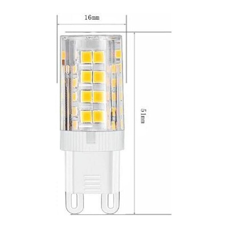 G9 LED-lamput, lämmin valkoinen 3000K 5W G9 LED-polttimo, joka vastaa 40W halogeenipolttimoa 380 lumenia ei himmennettävä, 10 kpl pakkaus [energialuokka A+] hinta ja tiedot | Seinävalaisimet | hobbyhall.fi