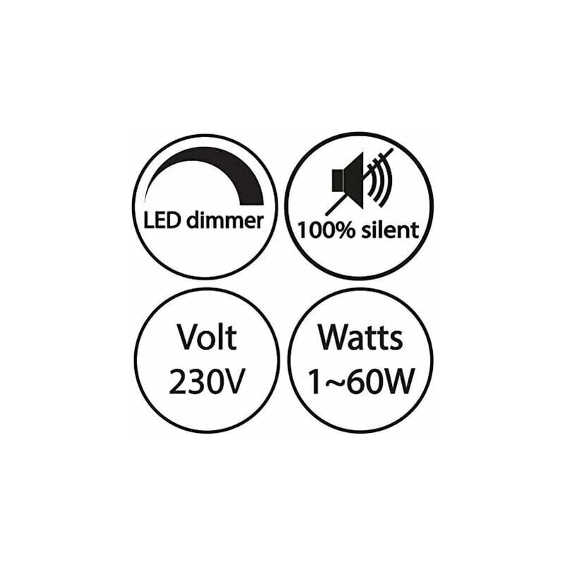 LED-himmennin (johto) - 1 - 60 W - Jatkuvasti säädettävä voimakkuus - Yhteensopiva hehkulamppujen kanssa - On/Off - Jännite 220 - 230 V - Himmennin johdolla - Läpinäkyvä hinta ja tiedot | Seinävalaisimet | hobbyhall.fi